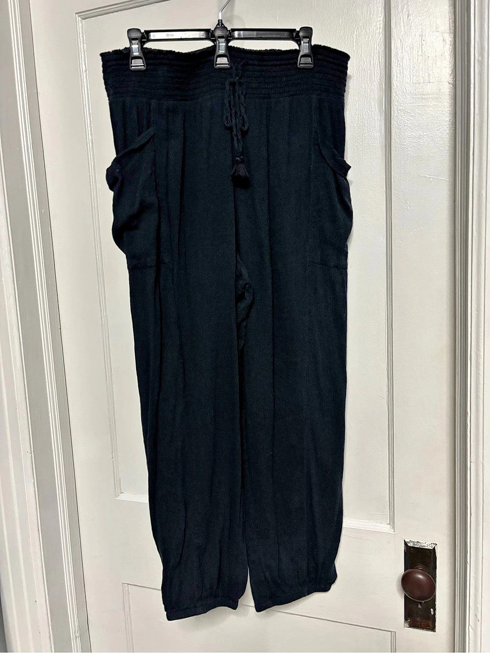 Aerie Black Wide Leg Drawstring Pants